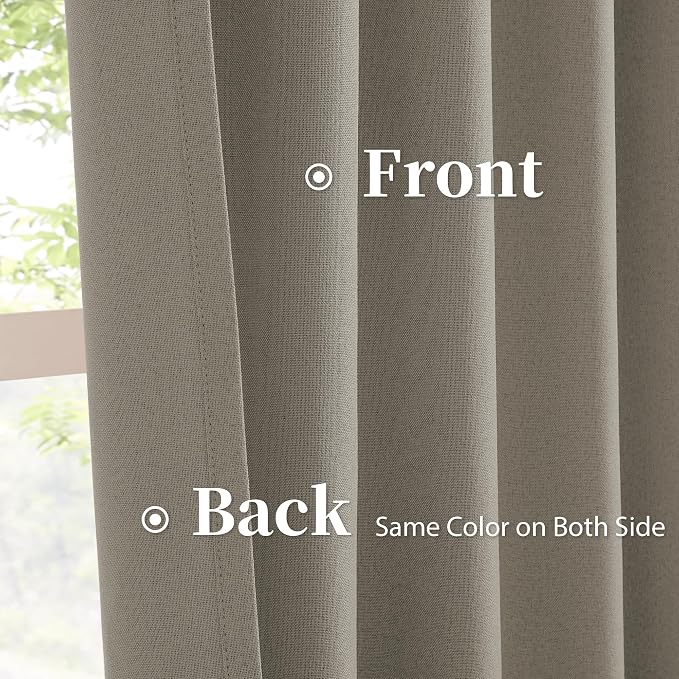 102 Inches Curtains Blackout Drapes Back Tab Hook Belt Country Farmhouse - Image 4
