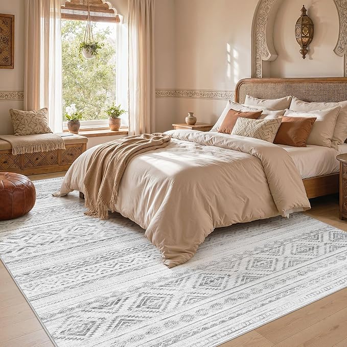 cotiled Boho 10x12 Area Rug for Living Room: Large Moroccan Washable Rug | - Image 5