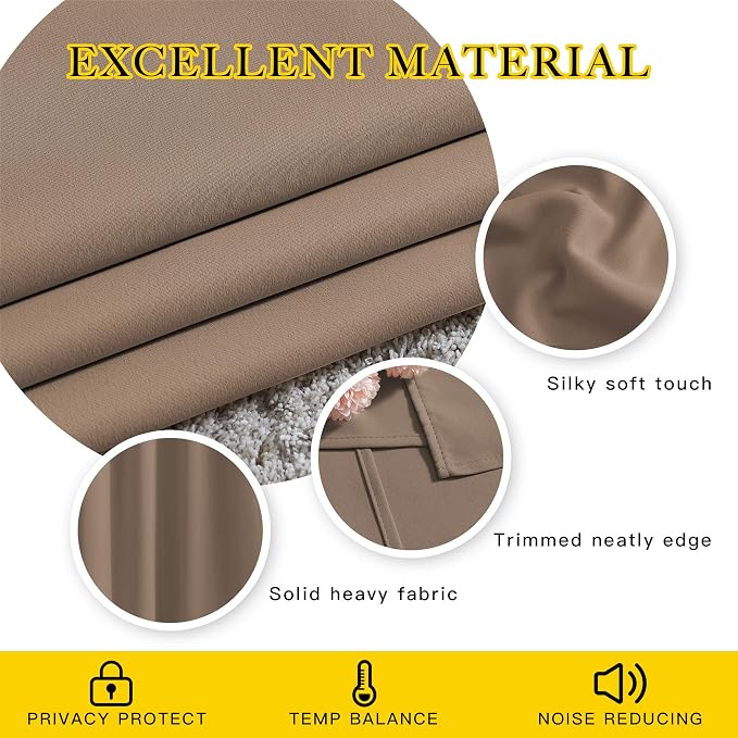 NICETOWN Blackout Curtains 78 inch Length 2 Panels Set - Image 4