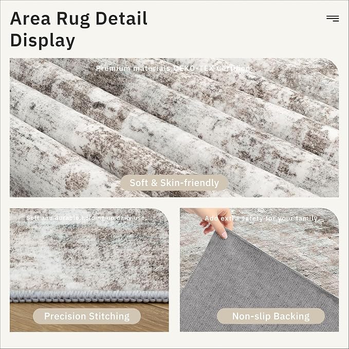 Soalmost Abstract Runner Rug 2x8 Hallway Kitchen Runners Pink/Grey | Vintage - Image 6