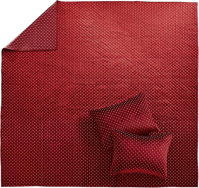 Levtex Home - Cross Stitch Velvet Red Quilt Set - Full/Queen Quilt + Two - Image 5