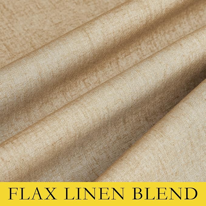 NICETOWN Camel High-End Thermal Flax Linen Curtains, Full Blackout Privacy - Image 7