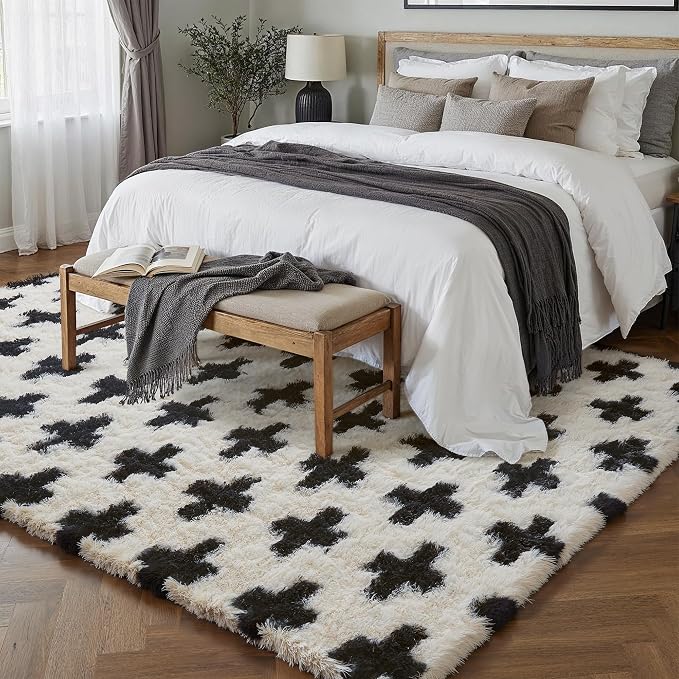 Soft Shag Rug 6x9 for Living Room High Pile Non-Slip Fluffy Carpet | Machine - Image 4