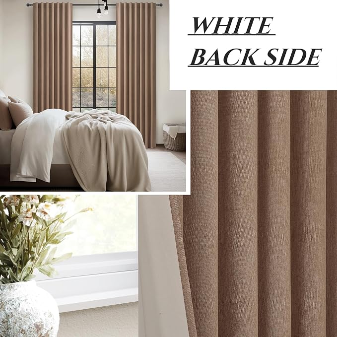 Rust Brown Extra Long Custom 100 Inch Curtains, 100% Blackout Curtain - Image 7