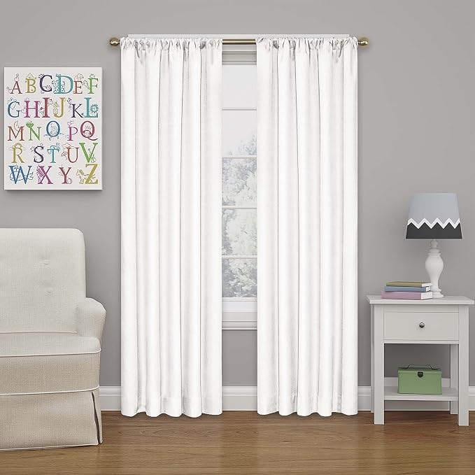ECLIPSE Kendall Modern Blackout Thermal Rod Pocket Window Curtain by EclipseCurtains