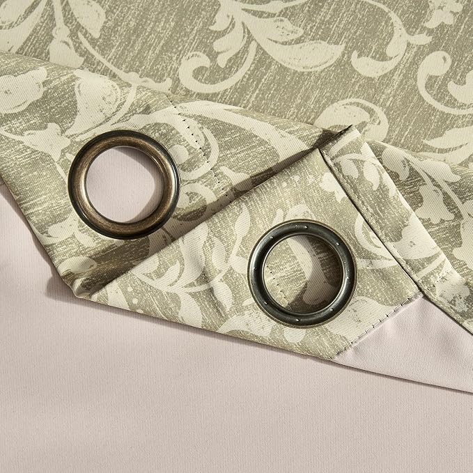 jinchan Sage Floral Blackout Curtians 63 Inch Vintage Grommet 2 Panels | Room - Image 3