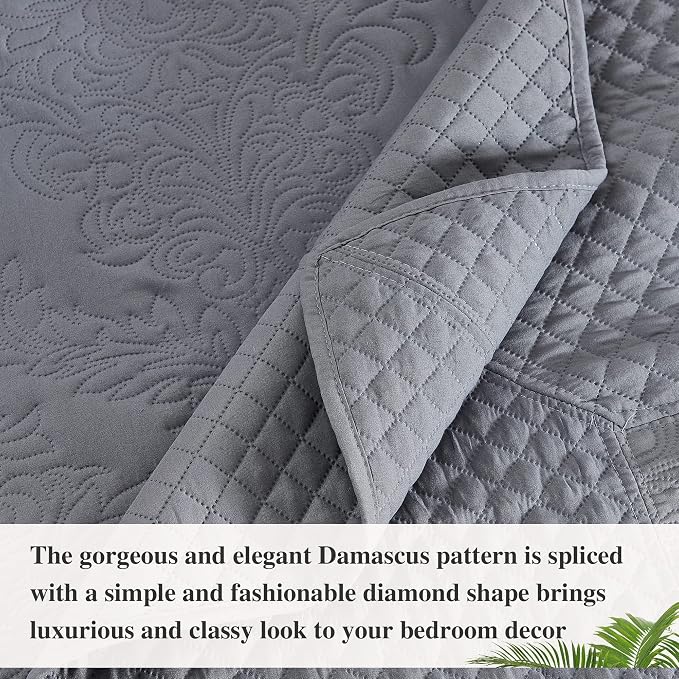 Oversized King Bedspreads 128x120, California King Quilt Sets, Extra Wide Large - Image 5