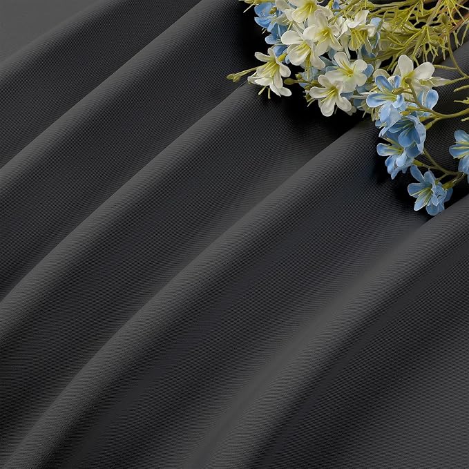 CUCRAF Dark Grey Blackout Curtains 108 inch Length 2 Panels Set, Rod Pocket - Image 7