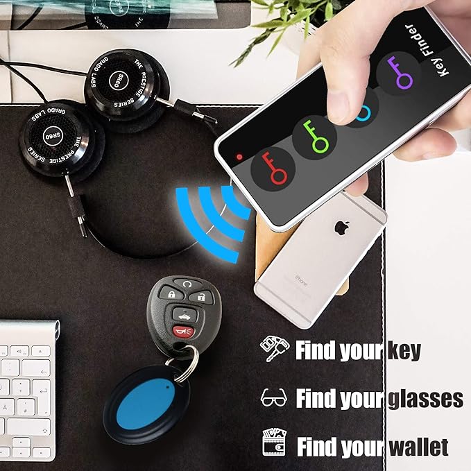 Key Finder with 100dB Loud Sound & 4 Receivers - Remote Finder Locator for Keys, Wallet, TV Remote, Pets, 131ft Range, No Phone or App Needed, Waterproof Anti-Loss Tracking Device