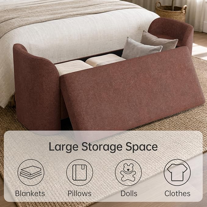 Usaint 58.3" Upholstered Storage Ottoman Bench - Image 6