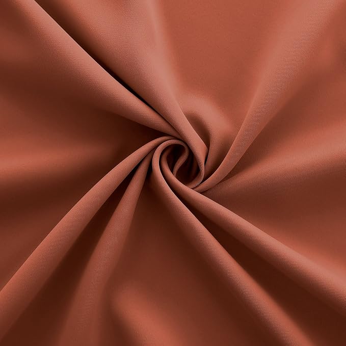 KOUFALL Burnt Orange Grommet Curtains 52x63 Inch Length - Image 7