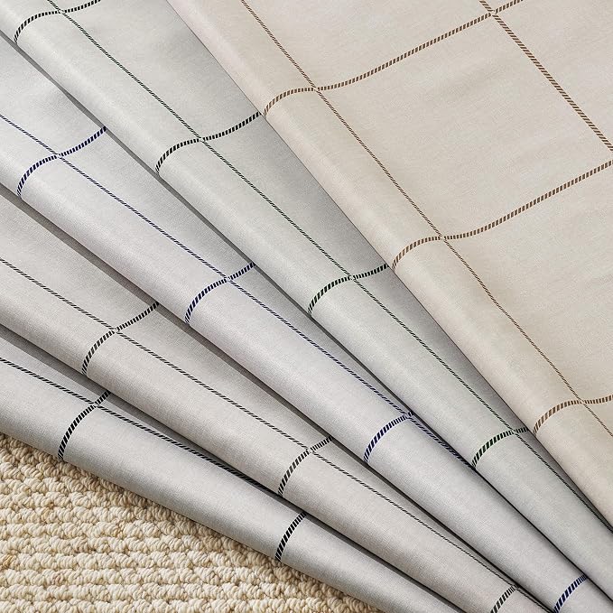 NICETOWN 100% Blackout Taupe Plaid Curtains - Image 9
