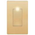 LIDER Minimalist Design Matte Finish Lighted Decorator Switch with Screwless Wall Plate, Frameless Paddle Light Switch with Locator Light, Single Pole, Grounding Screw, 15A 125V, UL Listed, Gold