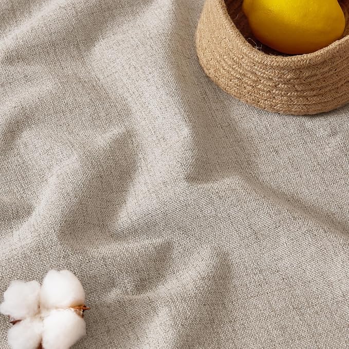 RYB HOME Natural Beige 100% Blackout Linen Curtains 96 Inch Long - Image 8