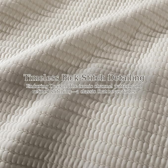 WDCOZY California King Size Quilt Set, 3 Pieces 118x106 inches, Channel - Image 6
