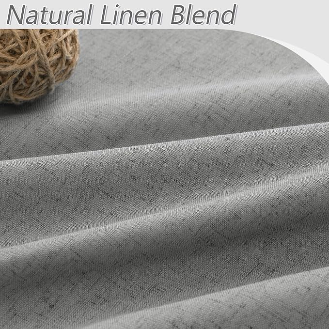 100% Blackout Linen Curtains 72 Inch Length 2 Panels Set - Image 3