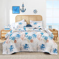 weigelia Coastal Quilt Queen Size, Seahorse Lightweight Summer Bedding | by WEIGELIA