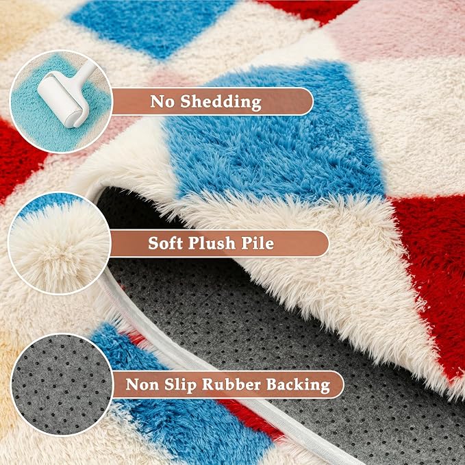 Soft Shag Rug 5x8 for Living Room High Pile Non-Slip Fluffy Carpet | Machine - Image 5