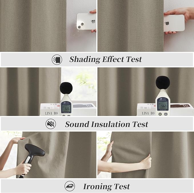 Linen 100% Blackout Curtains 108 Inches Long - Image 6