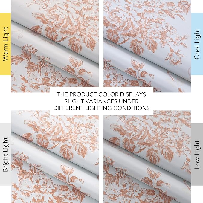 NICETOWN 100% Blackout Floral Taupe Curtains - Image 9