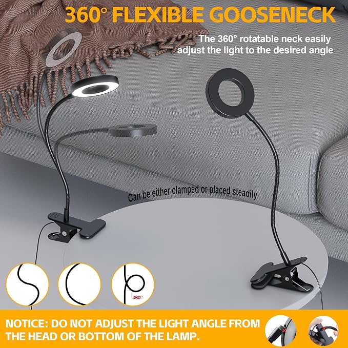 Foneso Desk Lamp Clip on Light, 48 LED USB Lamp - Image 8