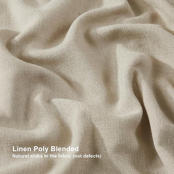 Vision Home Sand Pinch Pleated Full Blackout Curtains Linen Blended Room - Image 7