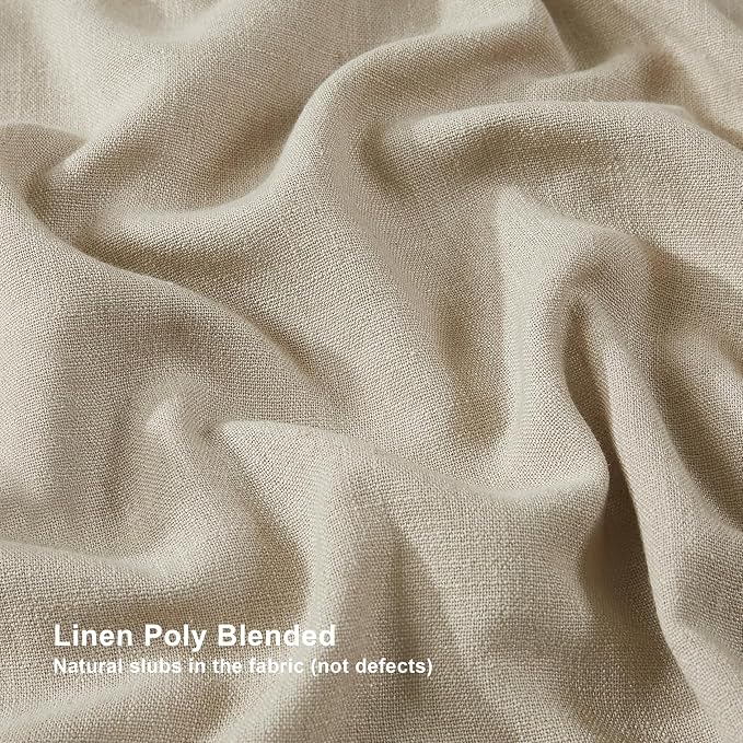 Vision Home Sand Pinch Pleated Full Blackout Curtains Linen Blended Room - Image 8