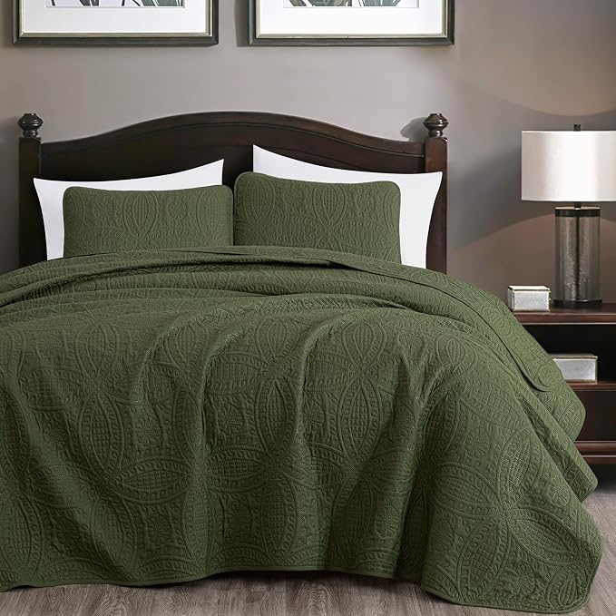 Chezmoi Collection Austin 3-Piece Oversized Bedspread Coverlet Set - Image 2