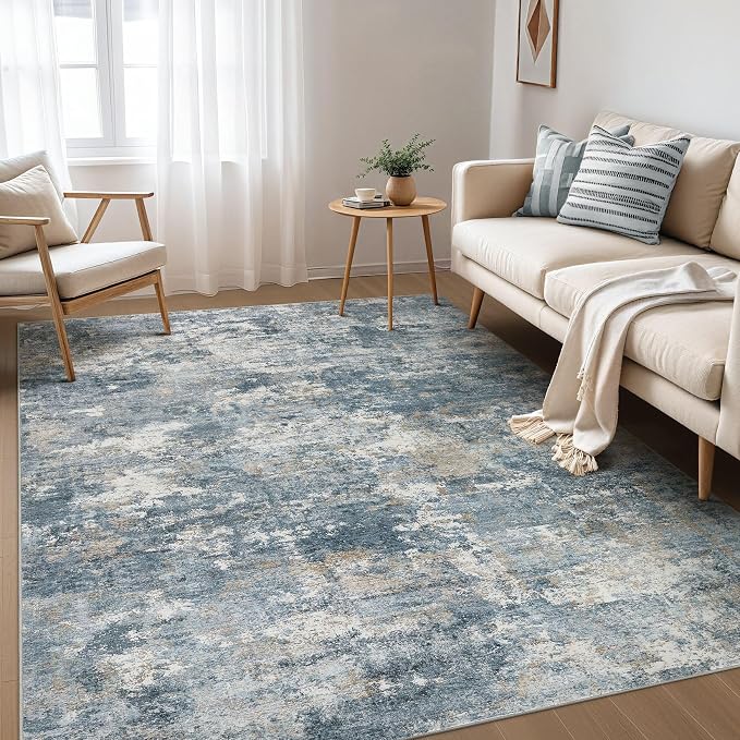 Nakagishi Boho 5x7 Area Rug Living Room Rugs Machine Washable Blue | Soft by NakagishiAreaRug