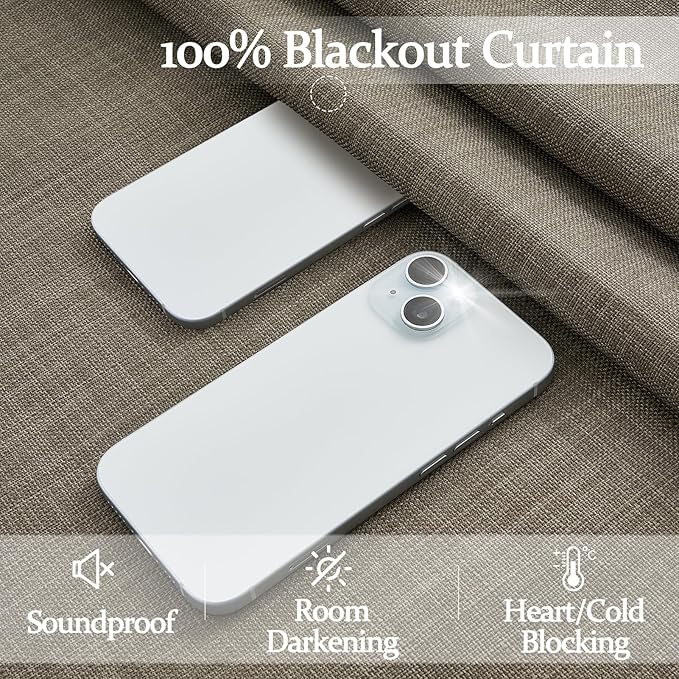 Memory Shape Pinch Pleat Blackout Office Curtains 78 Inches Long, Sepia Ebony - Image 3