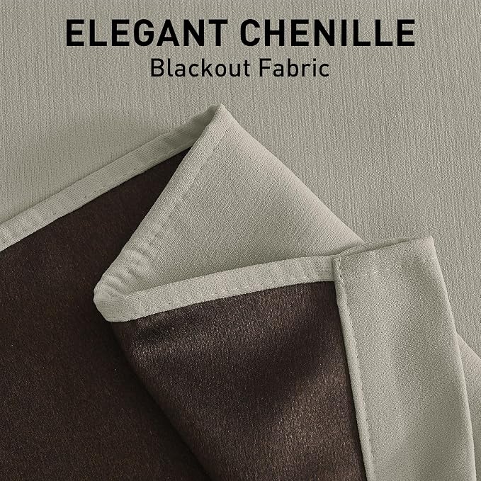 NICETOWN Chenille Velvet Curtains 96 inches Length 2 Panels - Image 8