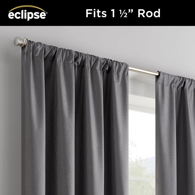 ECLIPSE Kendall Modern Blackout Thermal Rod Pocket Window Curtain - Image 8