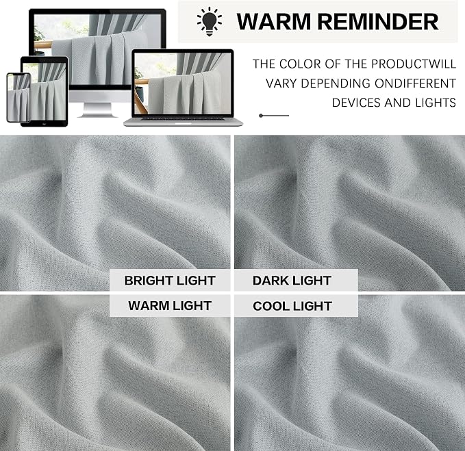 100% Blackout Window Curtain Panels, Back Tab Rod Pocket Hook Belt Pleated Look - Image 7