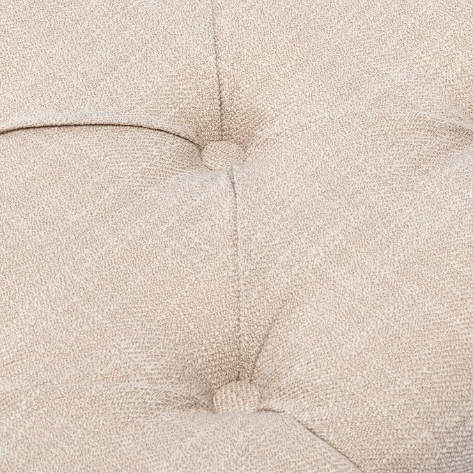 chairus Square Foot Stool with Button Tufted Seat, Small Fabric Upholstered - Image 5