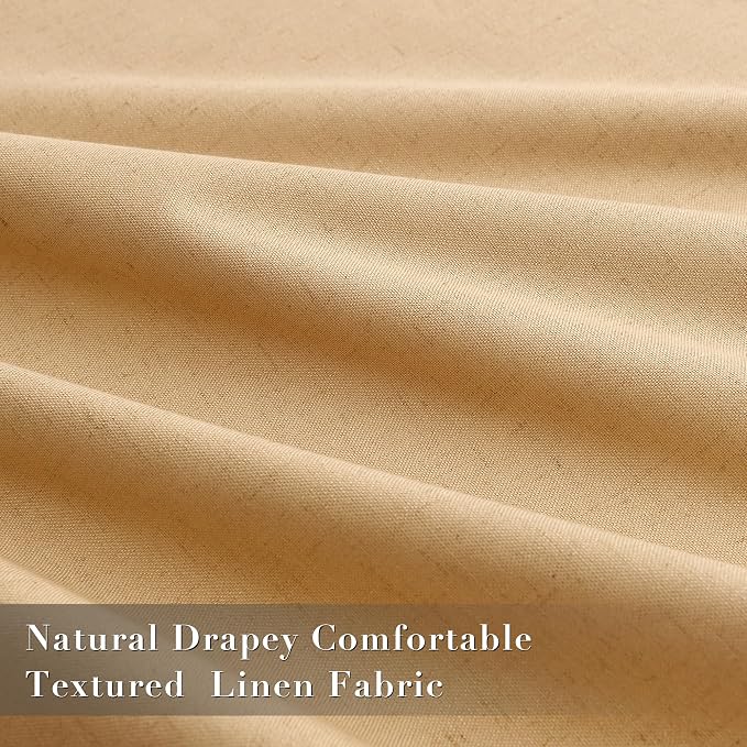 Joywell 100% Blackout Linen Curtains 96 Inch Long - Image 4