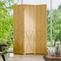 Wood Room Divider, 3 Panel 66.9 Inch Privacy Screen, Folding Wall Divider by CozyCastle
