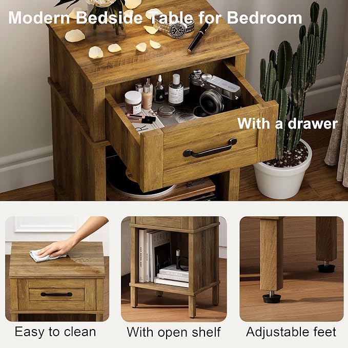 Small Brown Night Stand, Rustic End Table, Wood Nightstand - Image 6