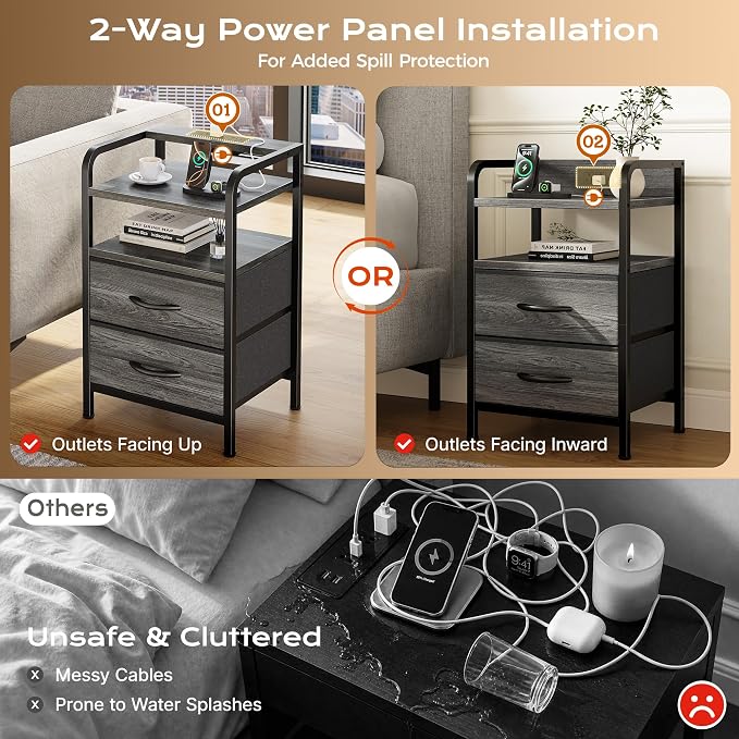 Huuger Nightstands Set of 2, Night Stand - Image 6