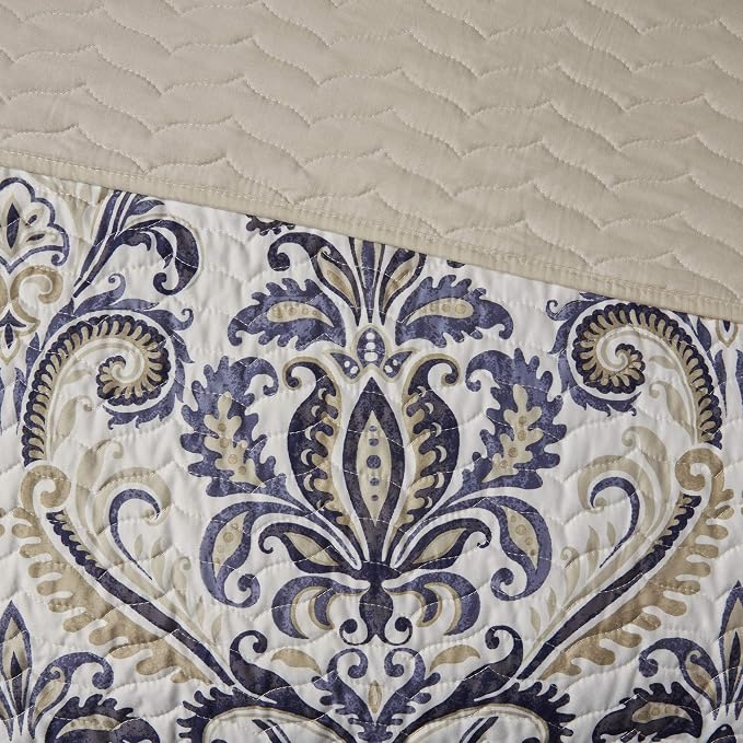 Madison Park Quilt Traditional Damask Design All Season, Lightweight Coverlet - Image 16