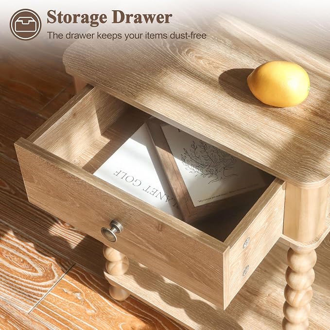 AWASEN Night Stand, Wood End Table - Image 7