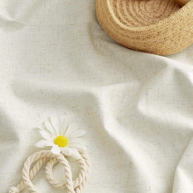 RYB HOME Natural Linen 100% Blackout Curtains - Image 6