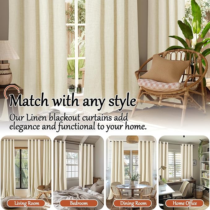 Linen Blackout Curtains 54 Inches Long - Image 7