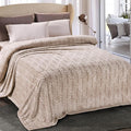 Whale Flotilla Soft Flannel Fleece King Size Bed Blanket, Champagne | Cozy by WHALEFLOTILLA