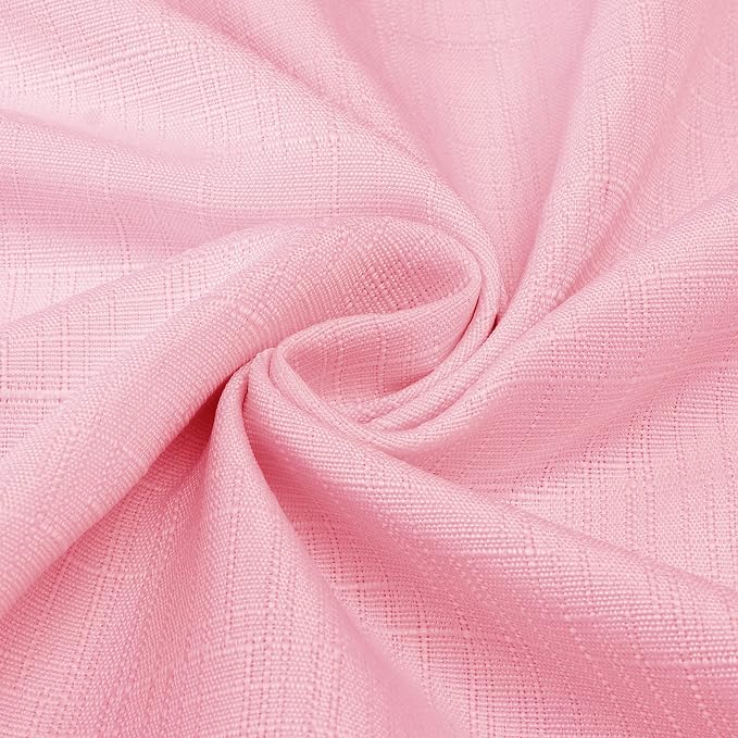Diraysid 100% Blackout Curtains Pink Linen Curtains - Image 3