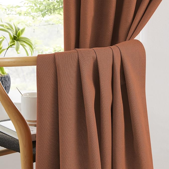 Rust Red Colored Blackout Curtains Short 45 Inch Length - Image 5