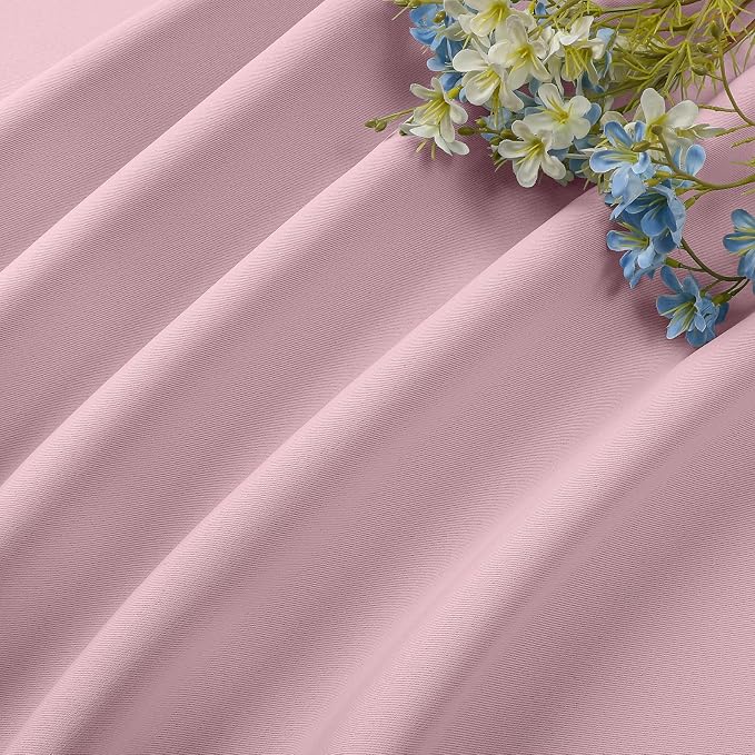 CUCRAF Light Pink Blackout Curtains 63 inch Length 2 Panels Set, Rod Pocket - Image 7