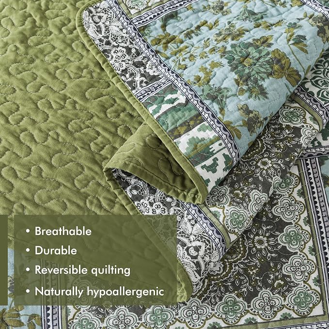 Etwel Cotton Patchwork King Size Quilt Set - Image 4