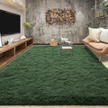 Fluffy Dark Green Rugs for Living Room Bedroom, 6x9 Soft Area Rug Forest Hunter by Tepook