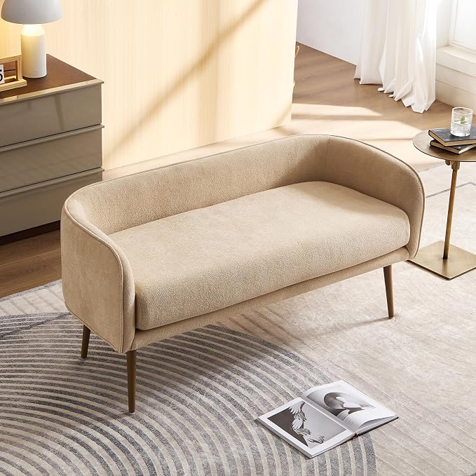 Bedroom Bench with Low Back, Inside Metal Frame - Image 5