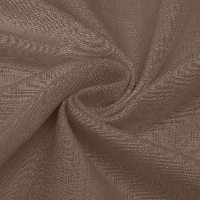 Diraysid 100% Blackout Curtains Cappuccino Linen Curtains - Image 8